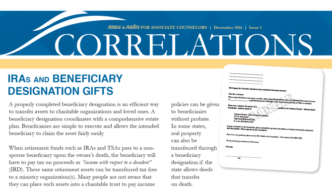 CORRELATIONS QUARTERLY NEWSLETTER